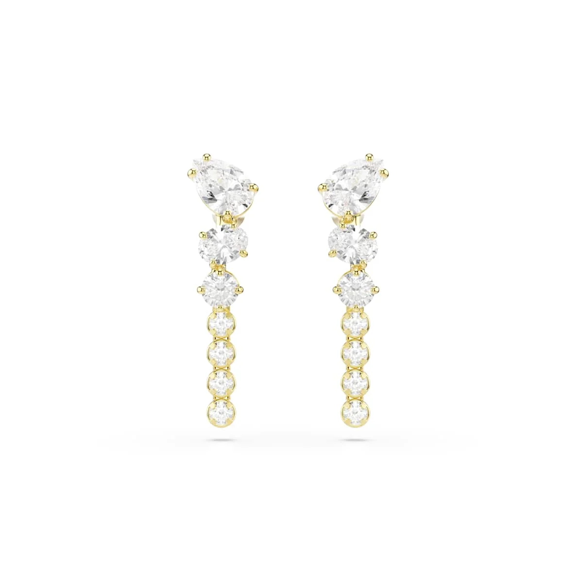 Swarovski Mesmera drop earrings Mixed cuts White 18ct gold finish