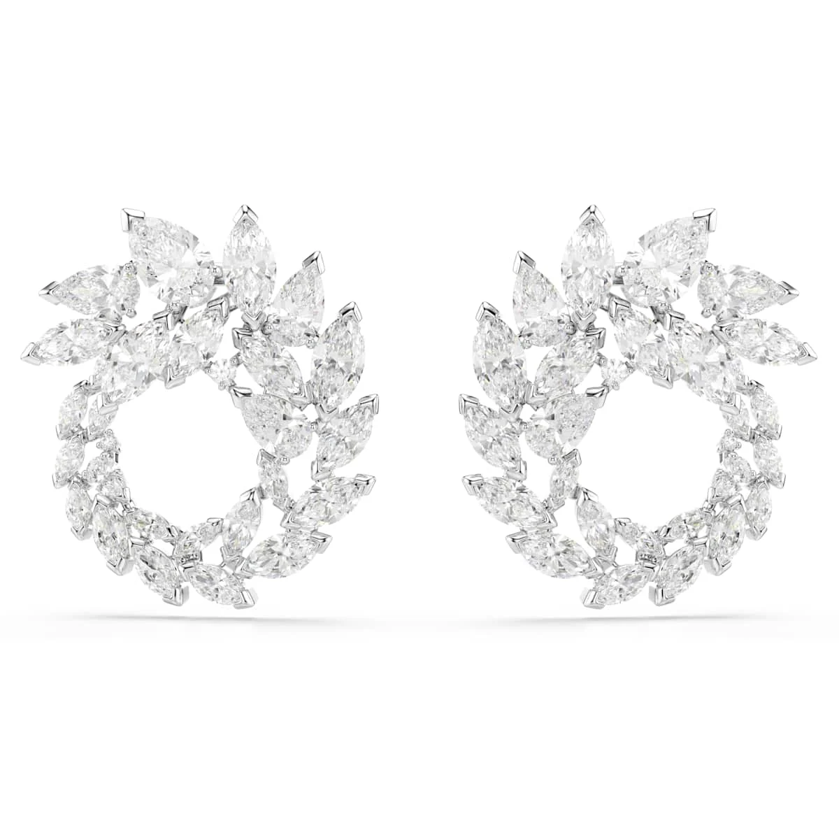 Swarovski Mesmera hoop earrings Marquise cut White Rhodium plated