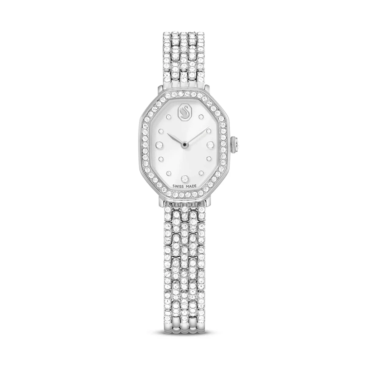 Swarovski Dextera octagon watch Swiss Made Metal bracelet Silver Tone Stainless steel
