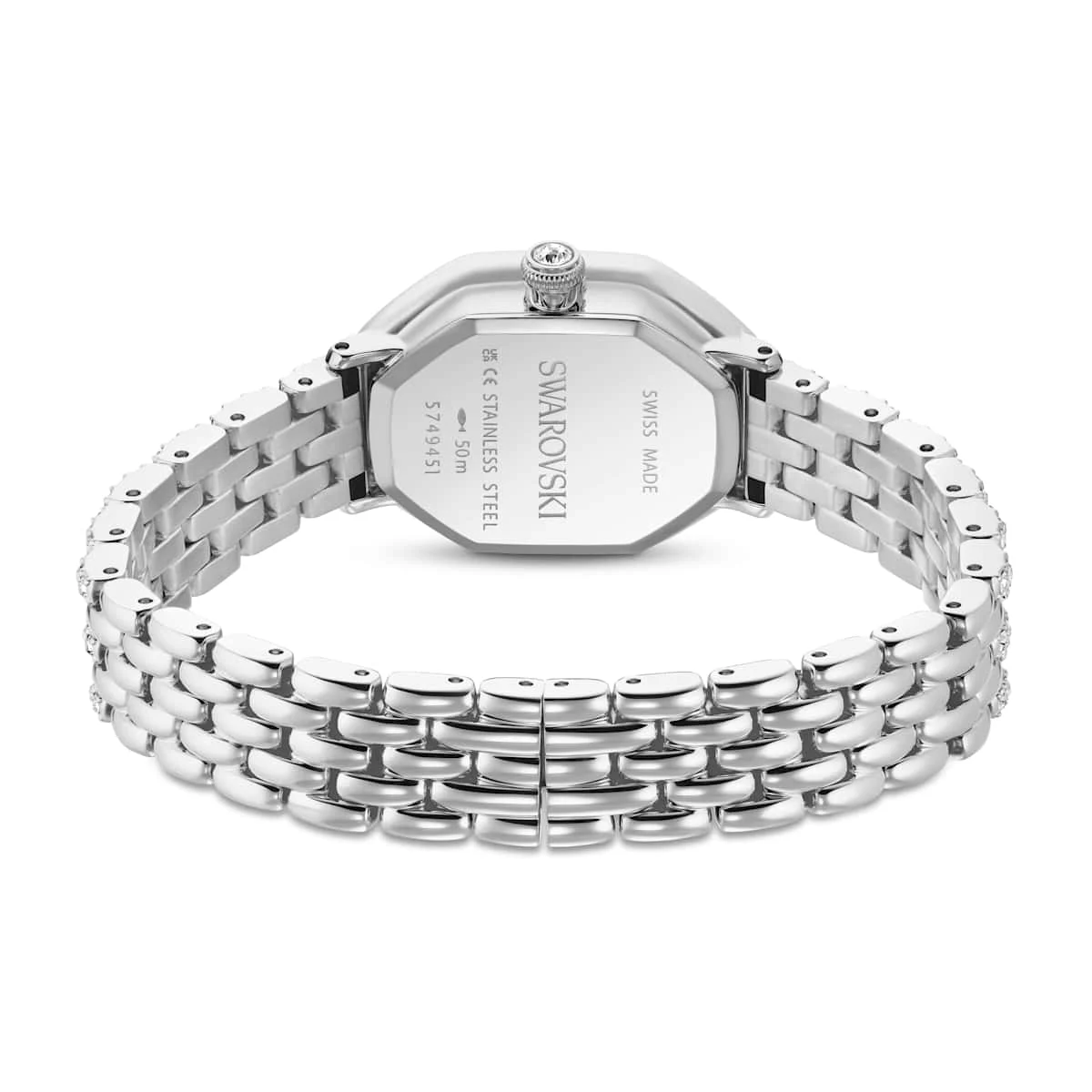 Swarovski Dextera octagon watch Swiss Made Metal bracelet Silver Tone Stainless steel