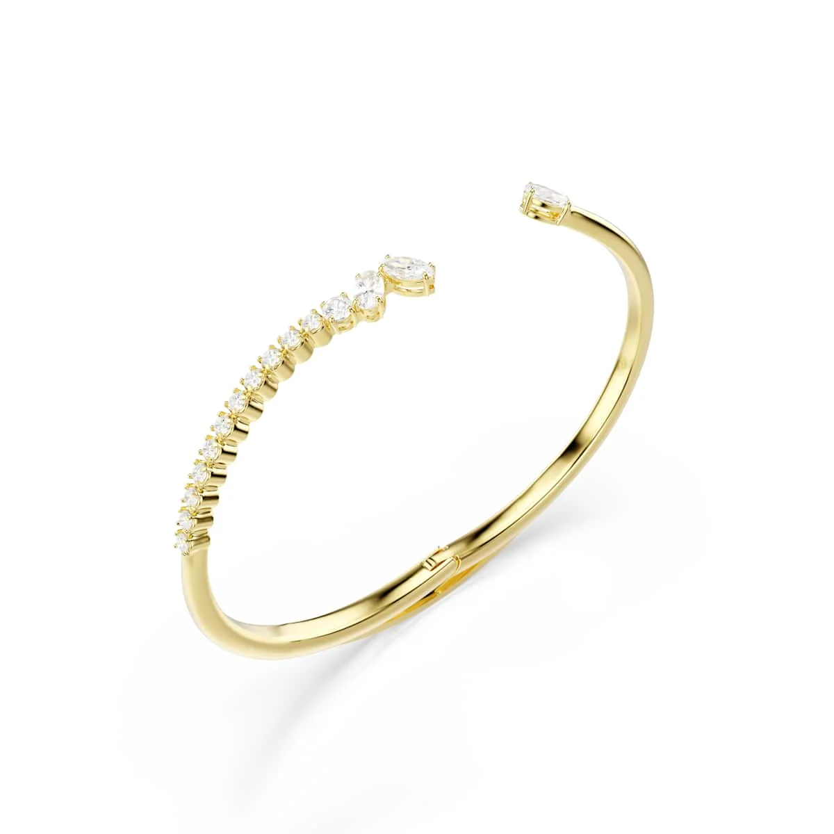 Swarovski Mesmera bangle Mixed cuts White 18ct gold finish