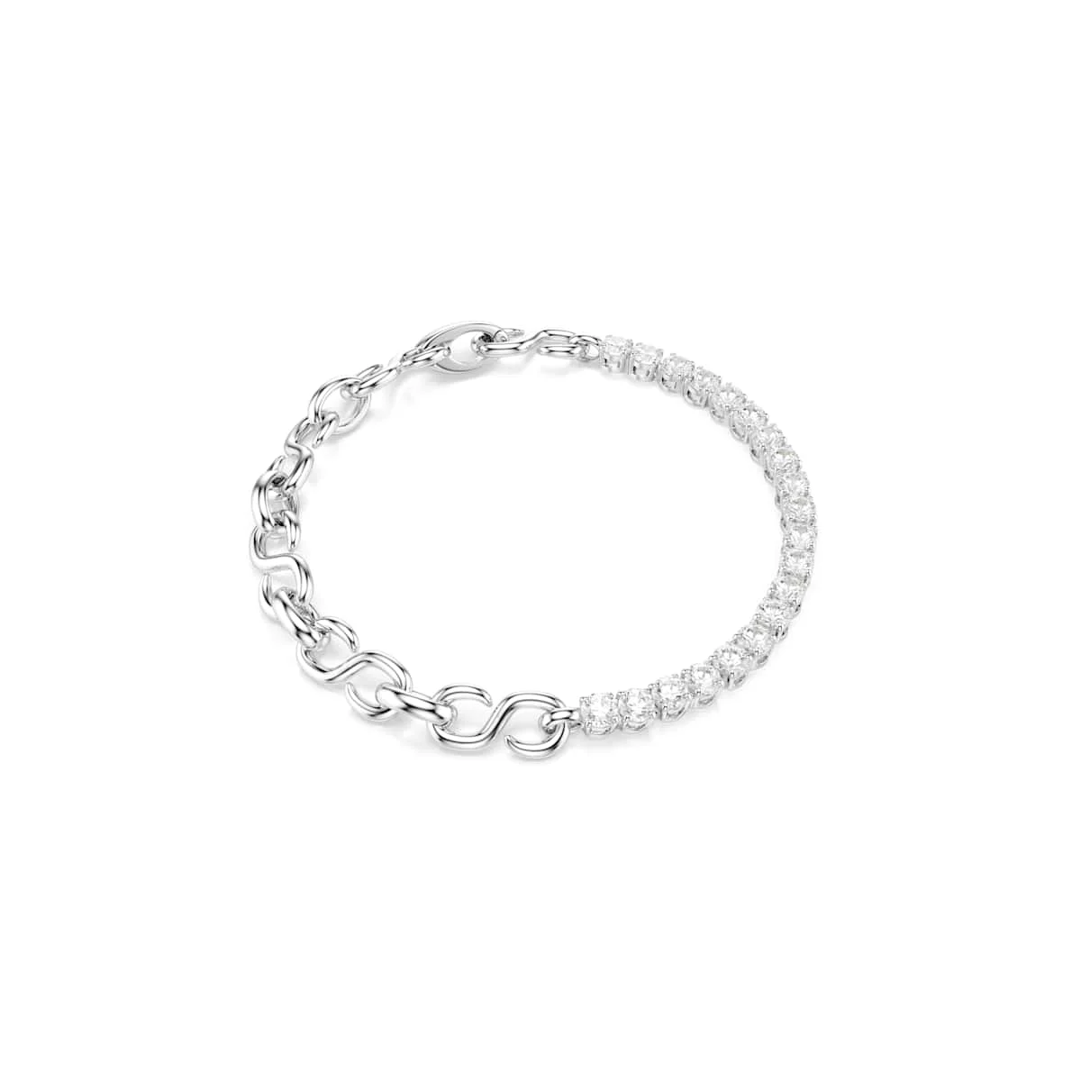 Swarovski Matrix bracelet Round cut White Rhodium plated