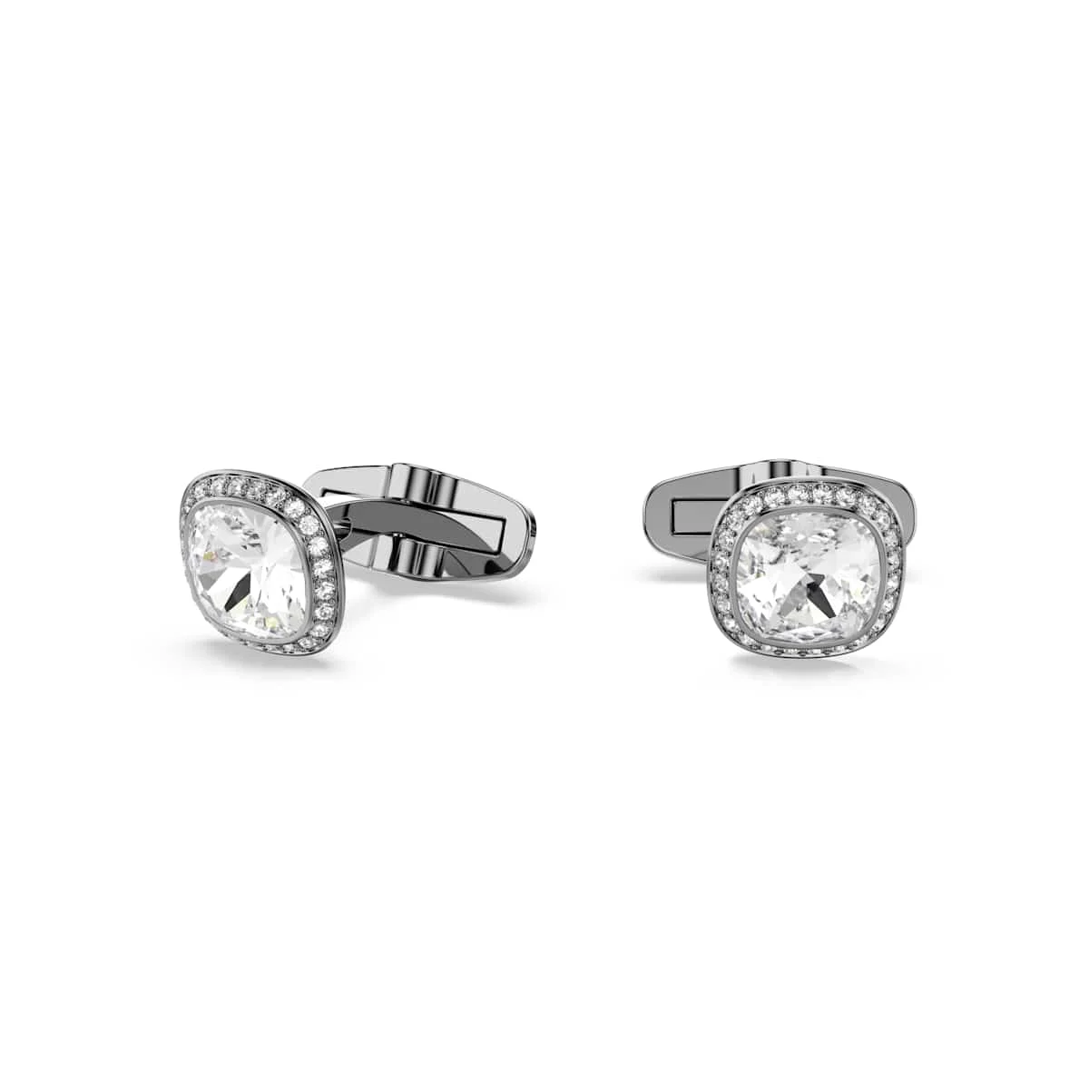 Swarovski Una Angelic cufflinks Cushion cut White Ruthenium plated