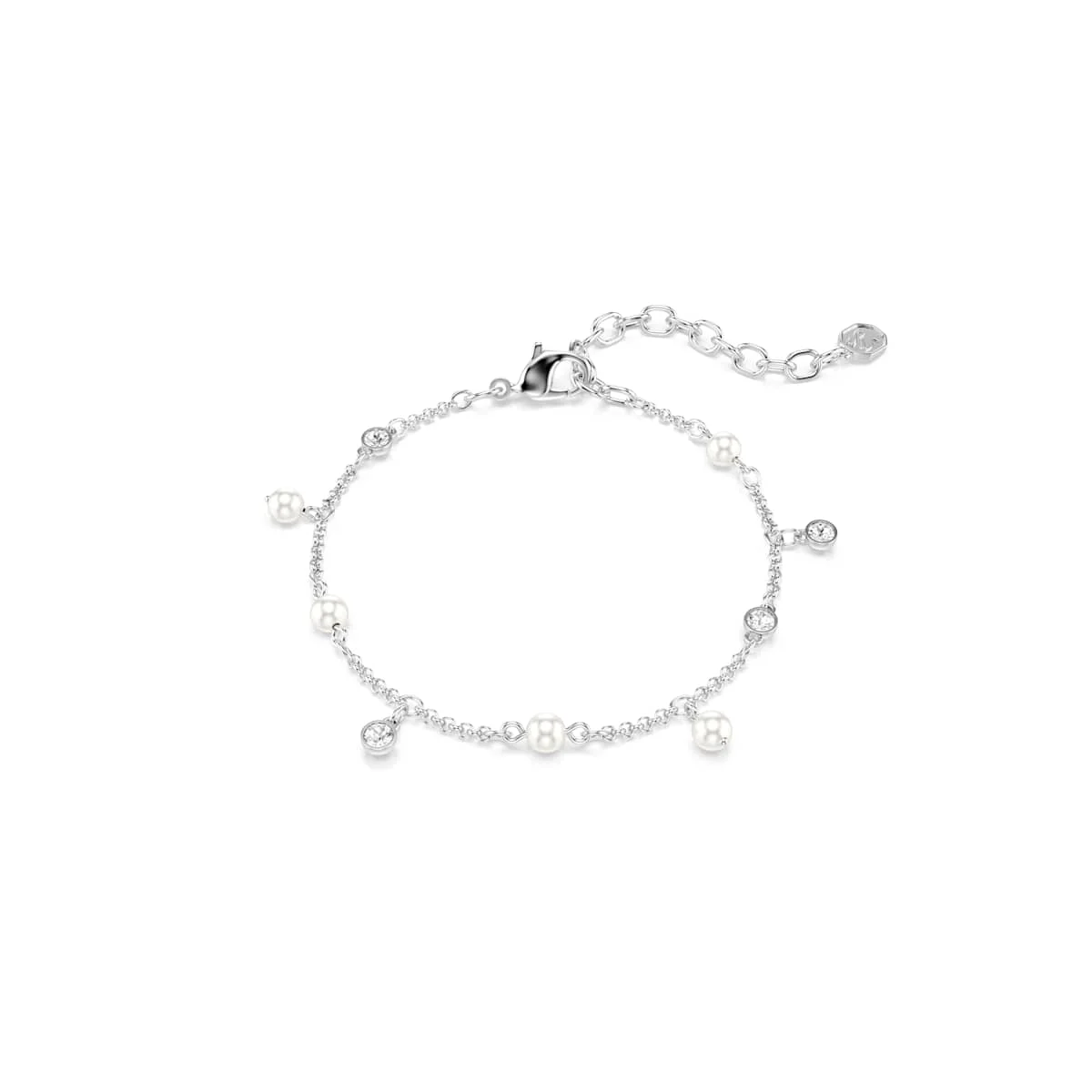 Swarovski Imber bracelet Crystal pearl Round cut White Rhodium plated