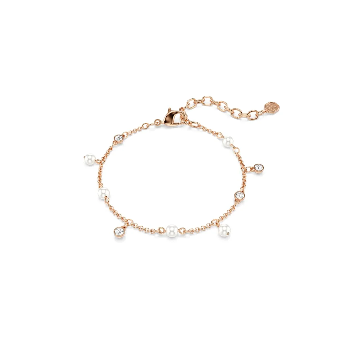 Swarovski Imber bracelet Crystal pearl Round cut White 18K rose gold finish