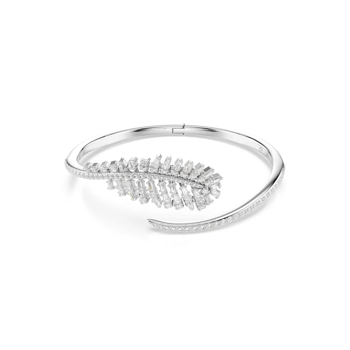 Swarovski Vienna bangle Mixed cuts Feather White Rhodium plated