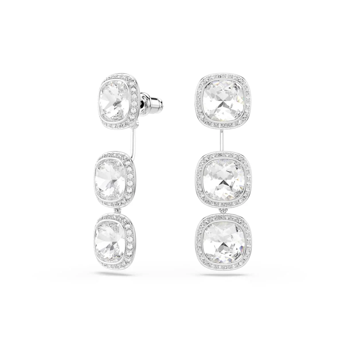 Swarovski Una Angelic earrings Cushion cut White Rhodium plated