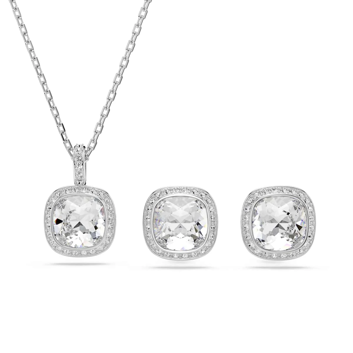 Swarovski Una Angelic set Cushion cut White Rhodium plated