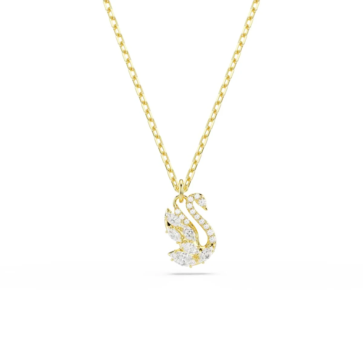 Swarovski Swan pendant Mixed cuts Swan White 18ct gold finish