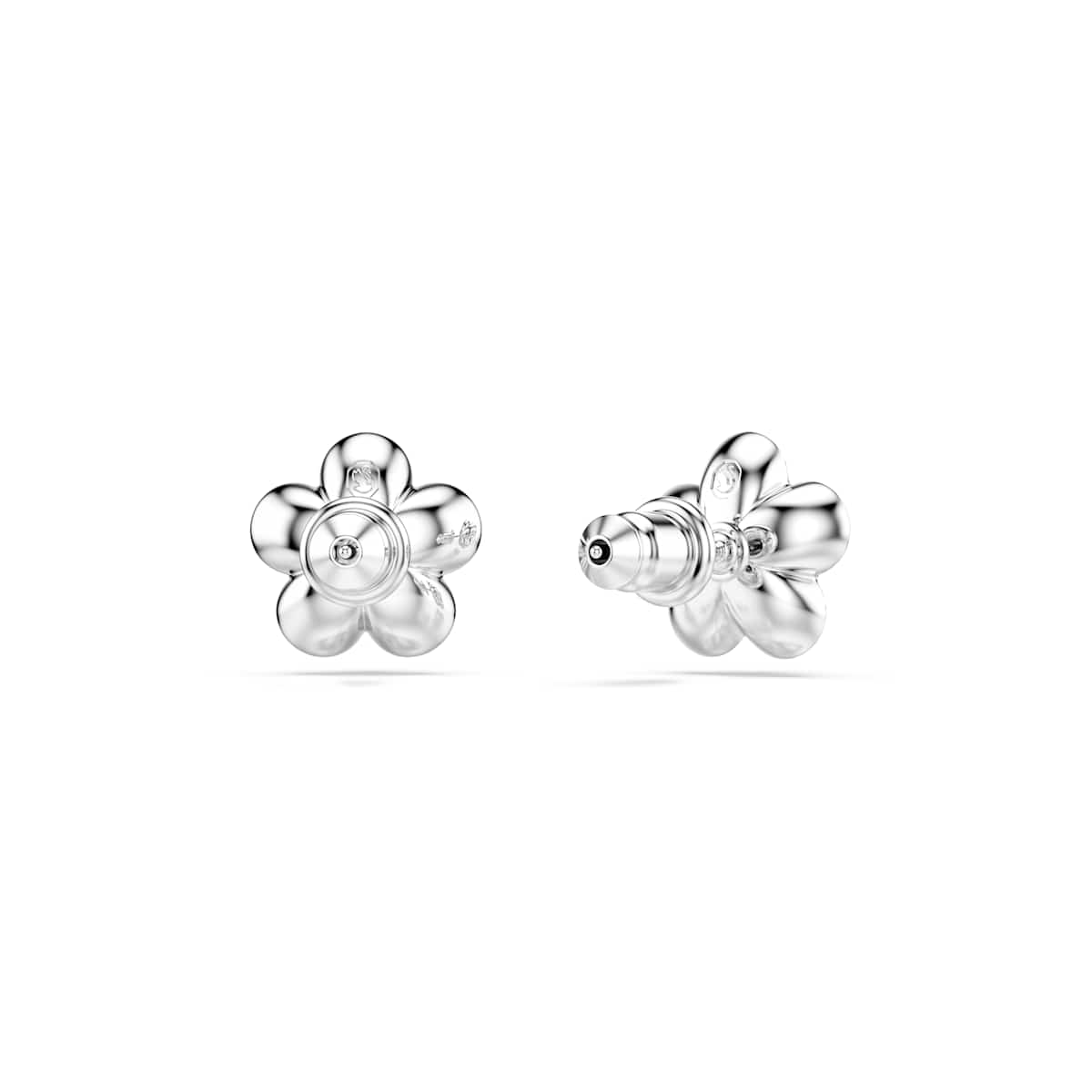 Ariana Grande x Swarovski stud earrings, Crystal pearl, Round cut, Flower, White, Rhodium plated : 5756098
