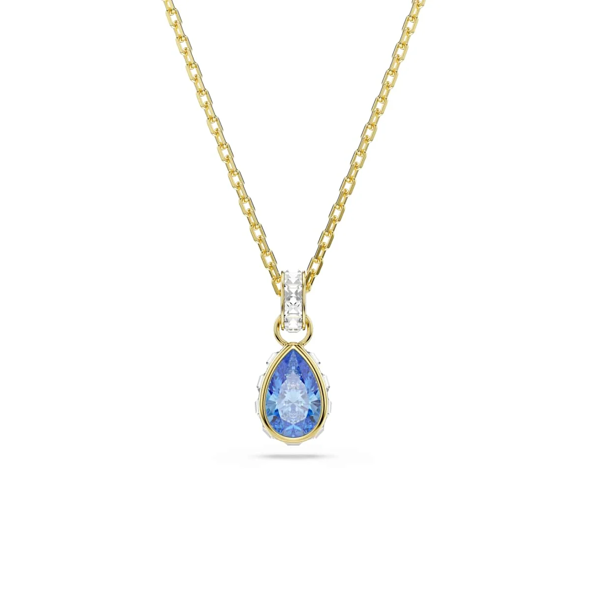 Swarovski Chroma pendant Pear cut Blue 18ct gold finish