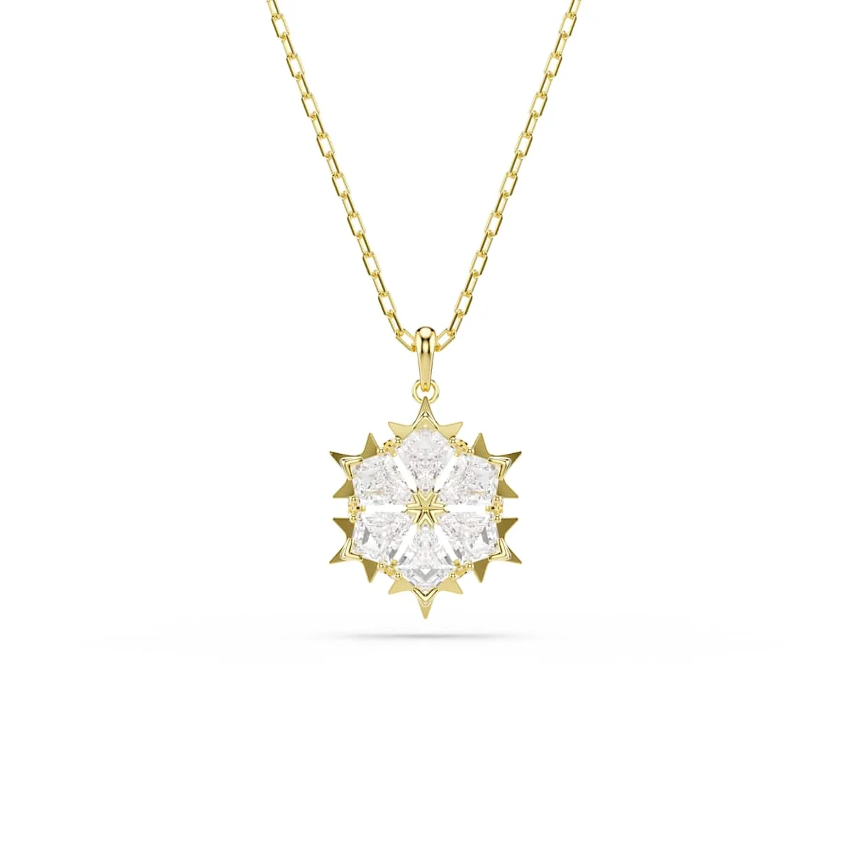 Swarovski Magic pendant Mixed cuts Snowflake White 18ct gold finish