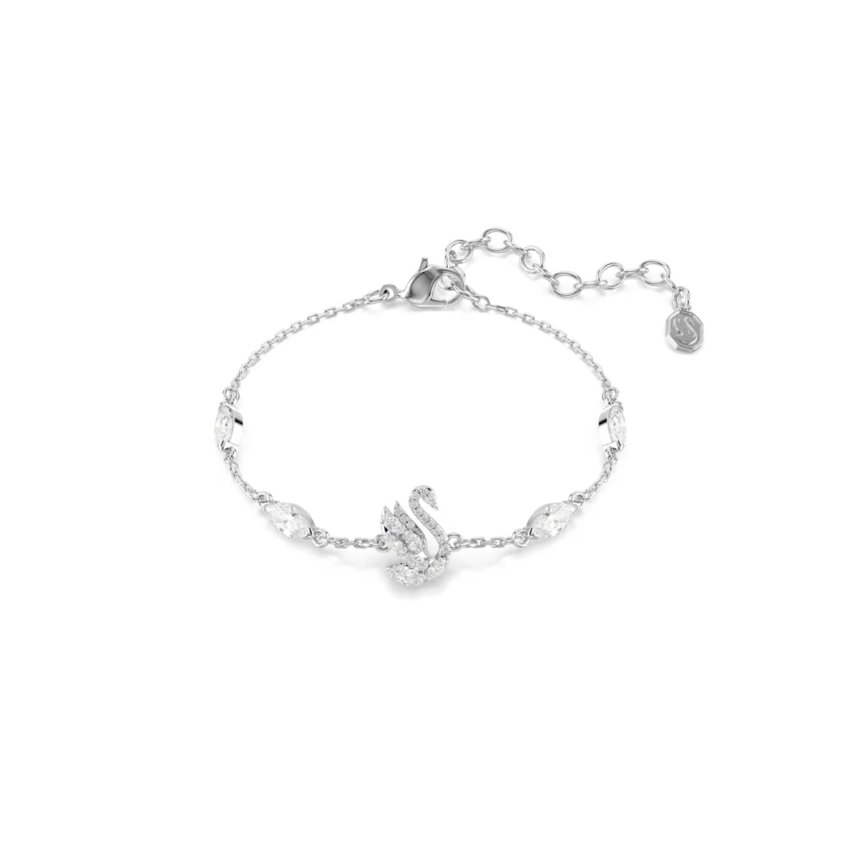Swarovski Swan bracelet Mixed cuts Swan White Rhodium plated