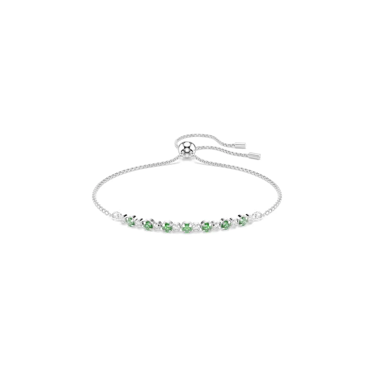 Swarovski Matrix bracelet Round cut Green Rhodium plated