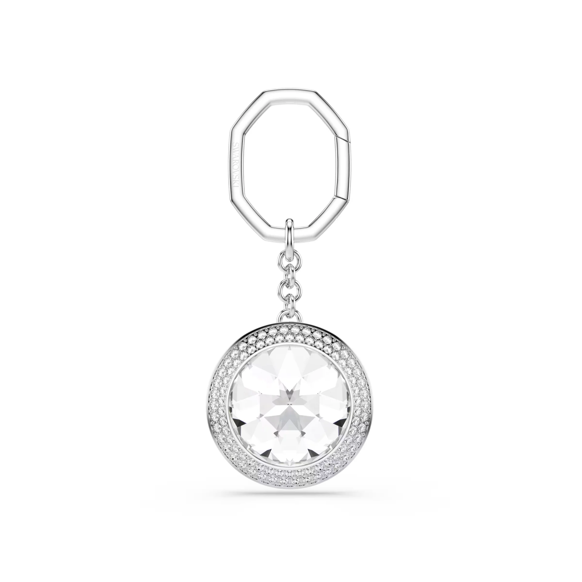 Swarovski Bag charm Round cut White Rhodium plated