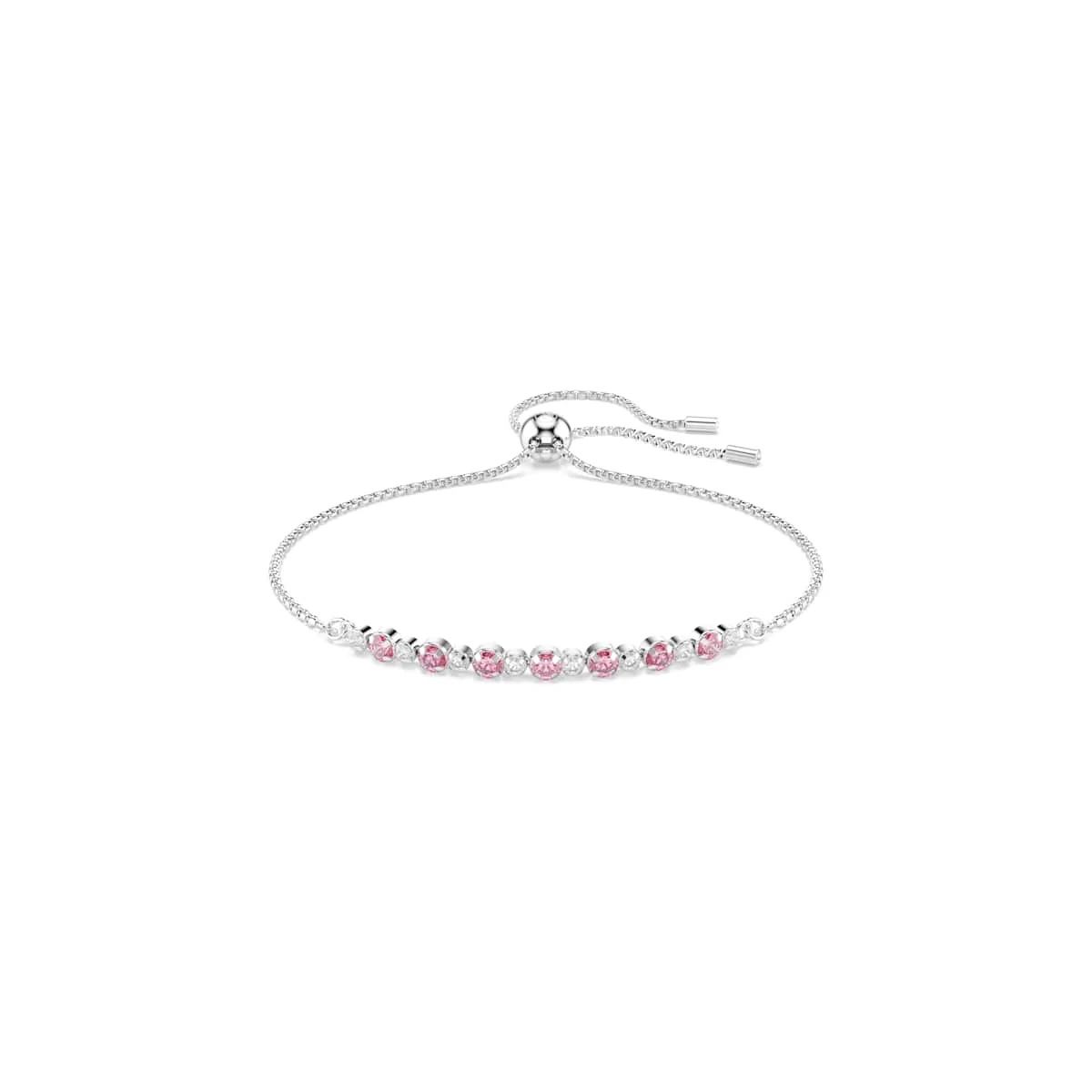 Swarovski Matrix bracelet Round cut Pink Rhodium plated