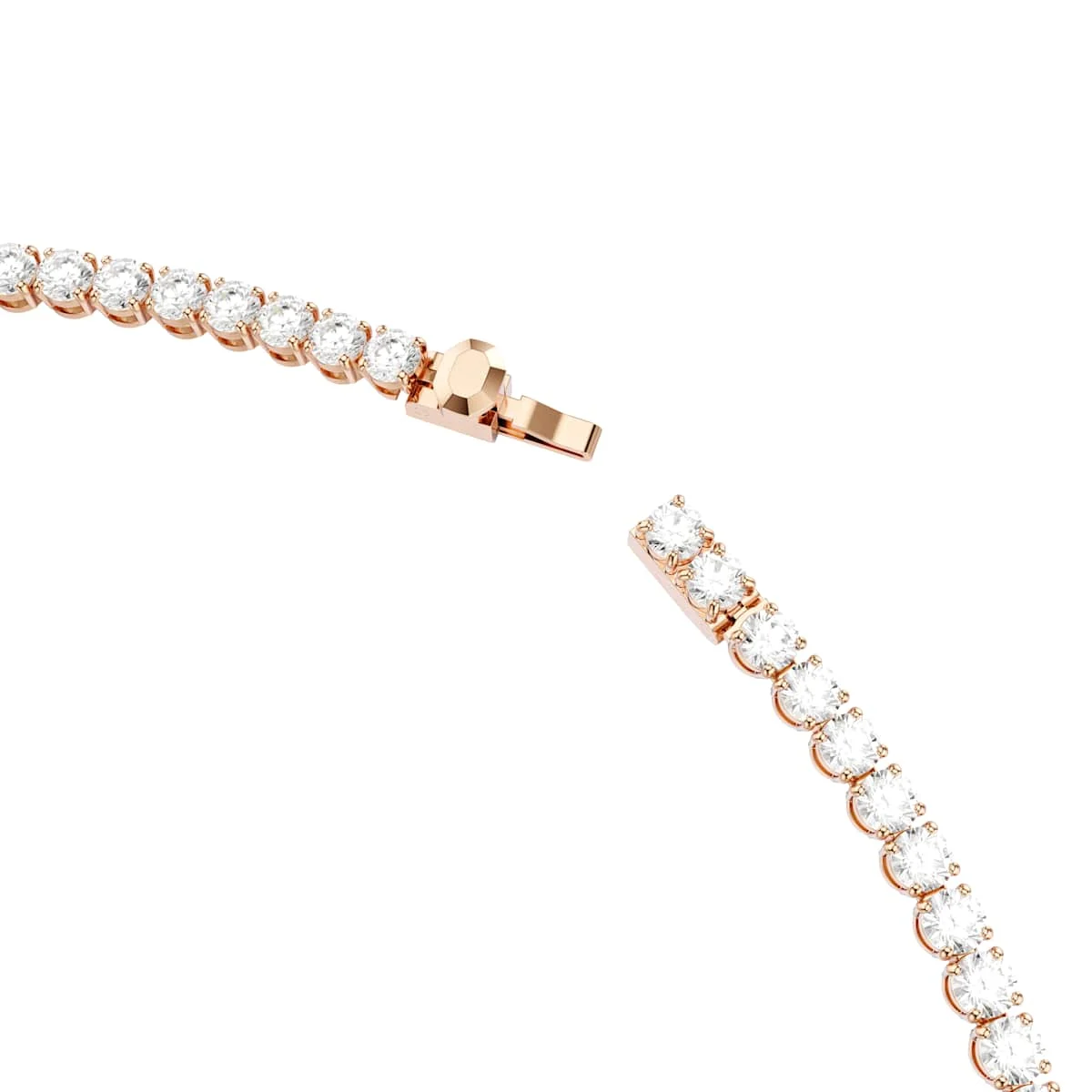 Swarovski Matrix Tennis necklace Round cut White 18K rose gold finish