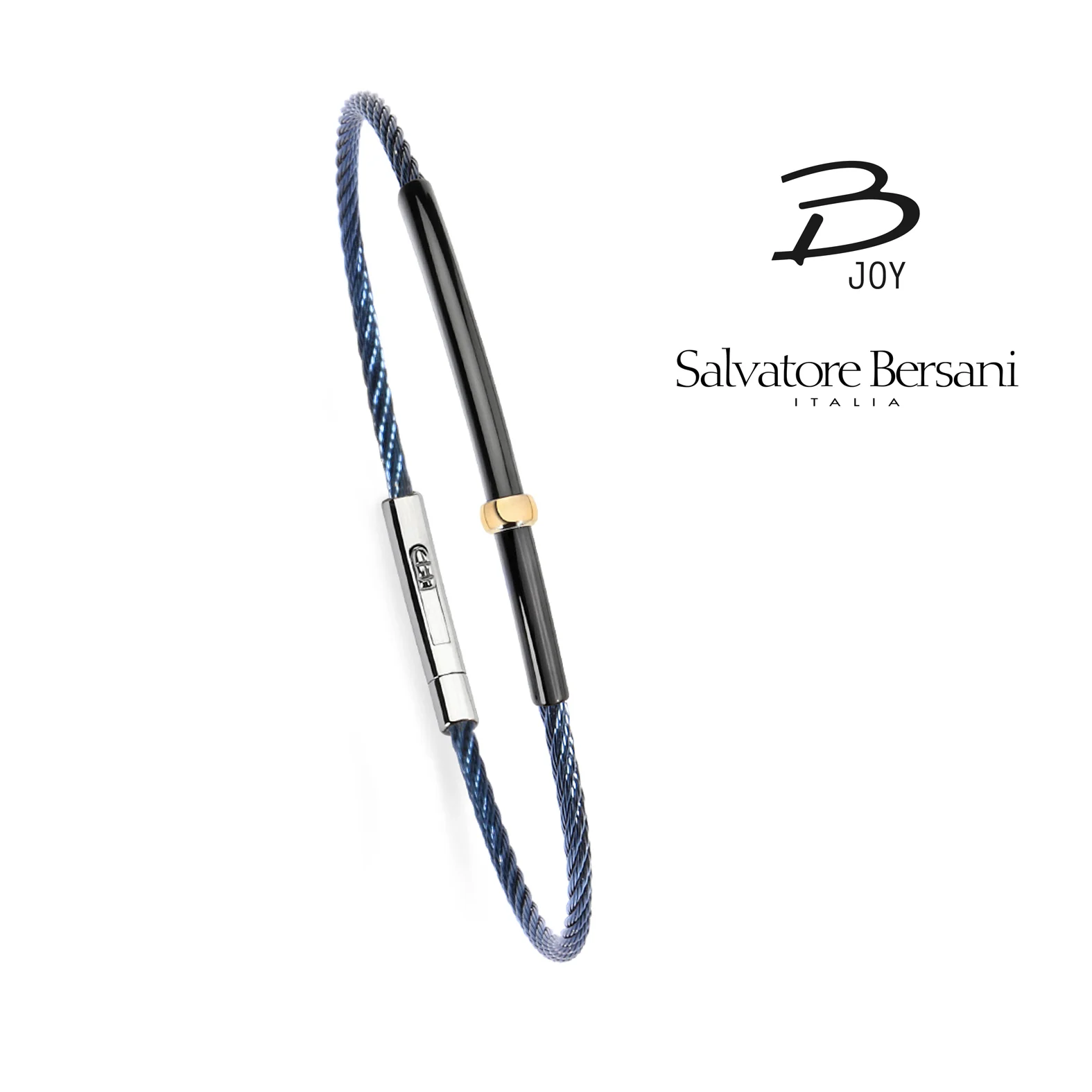 Salvatore Bersani BJoy Blue Steel Cable Bracelet