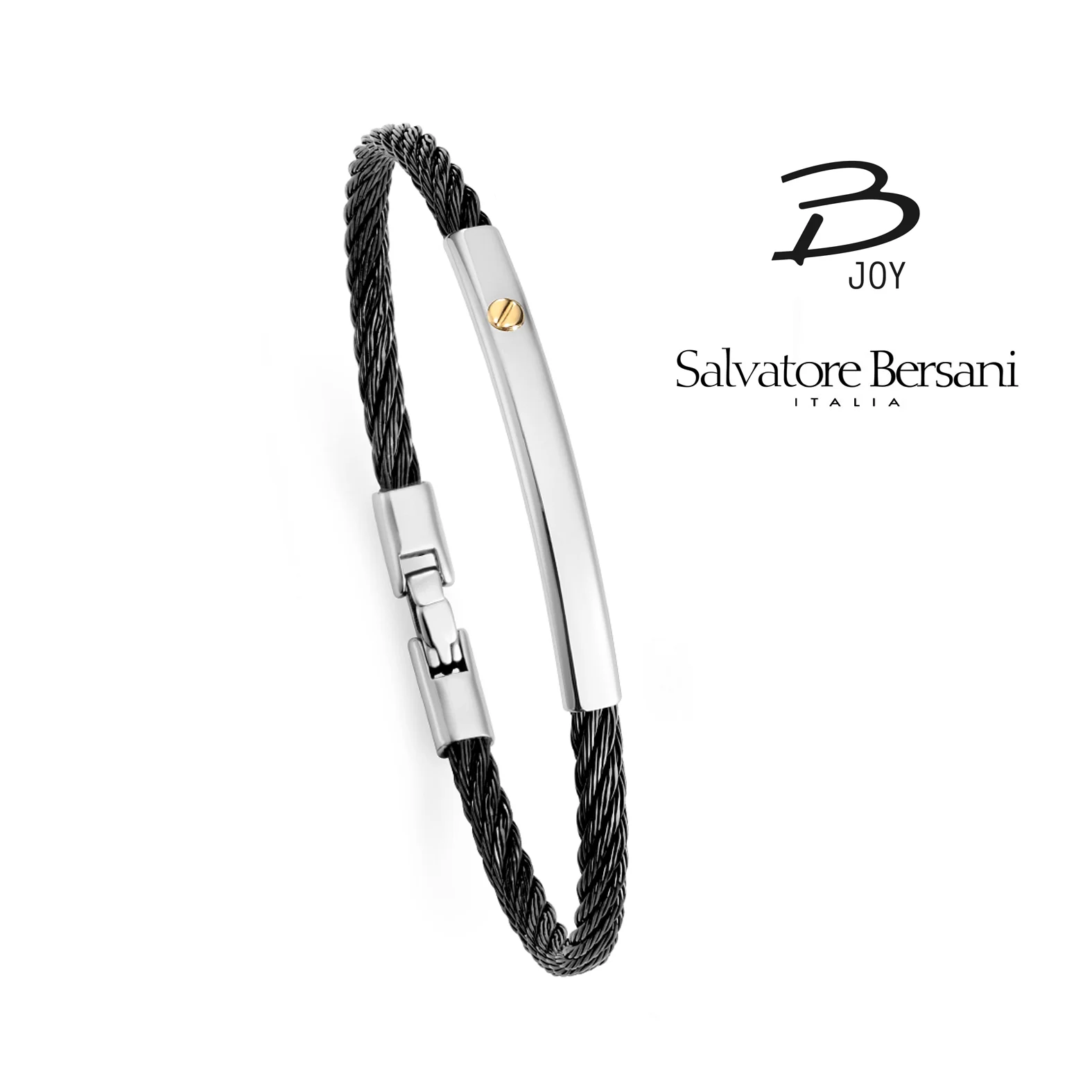 Salvatore Bersani BJoy Anthracite Steel Cable Bracelet