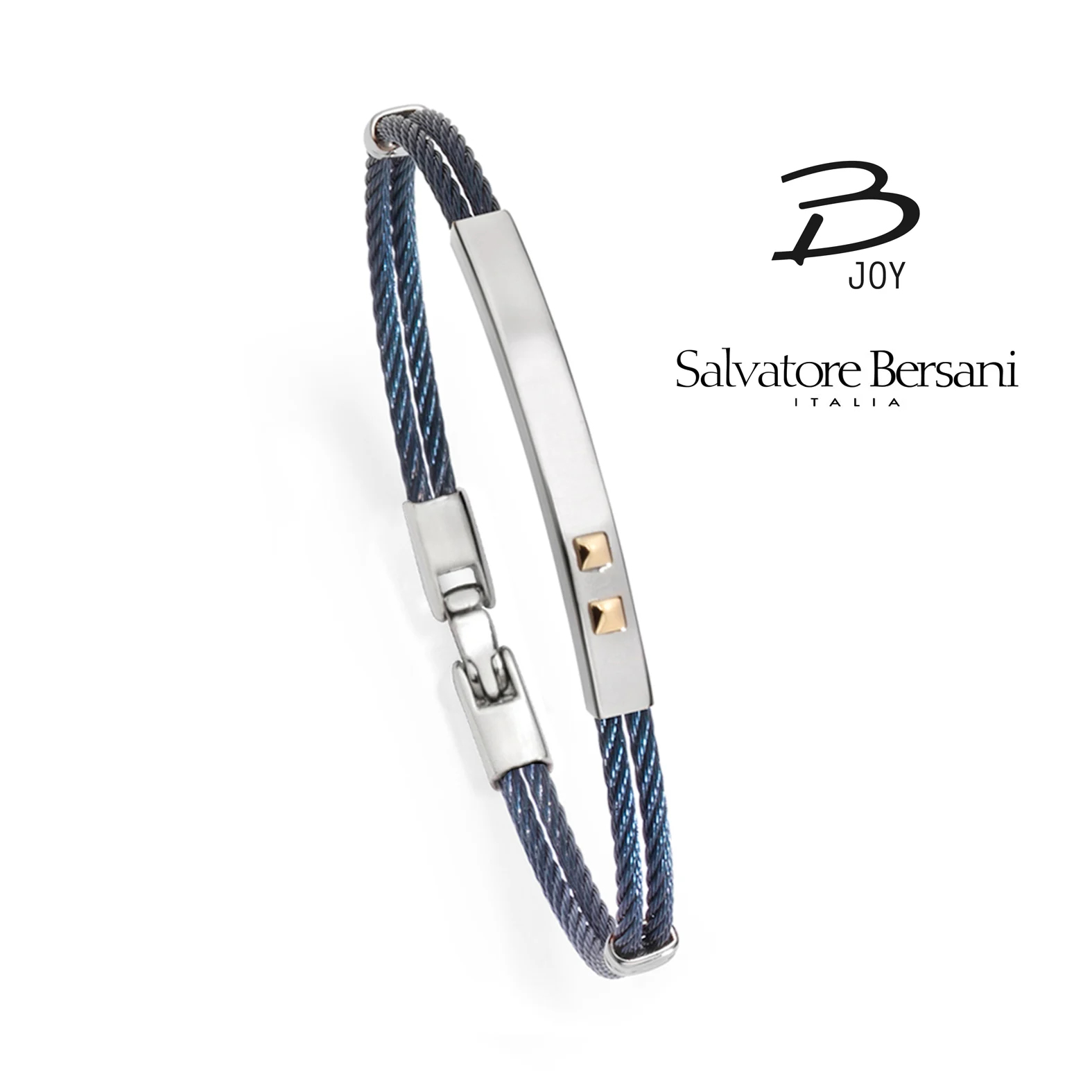 Salvatore Bersani BJoy Blue Steel Cable Bracelet