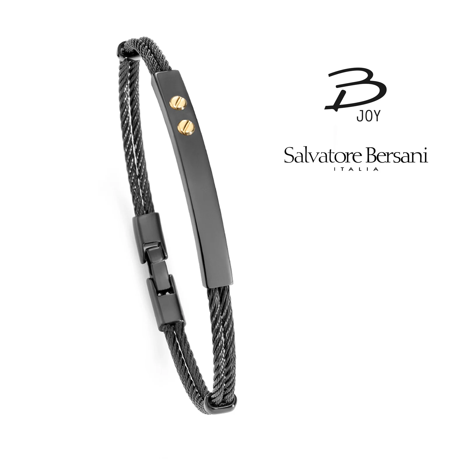 Salvatore Bersani BJoy Anthracite Steel Cable Bracelet