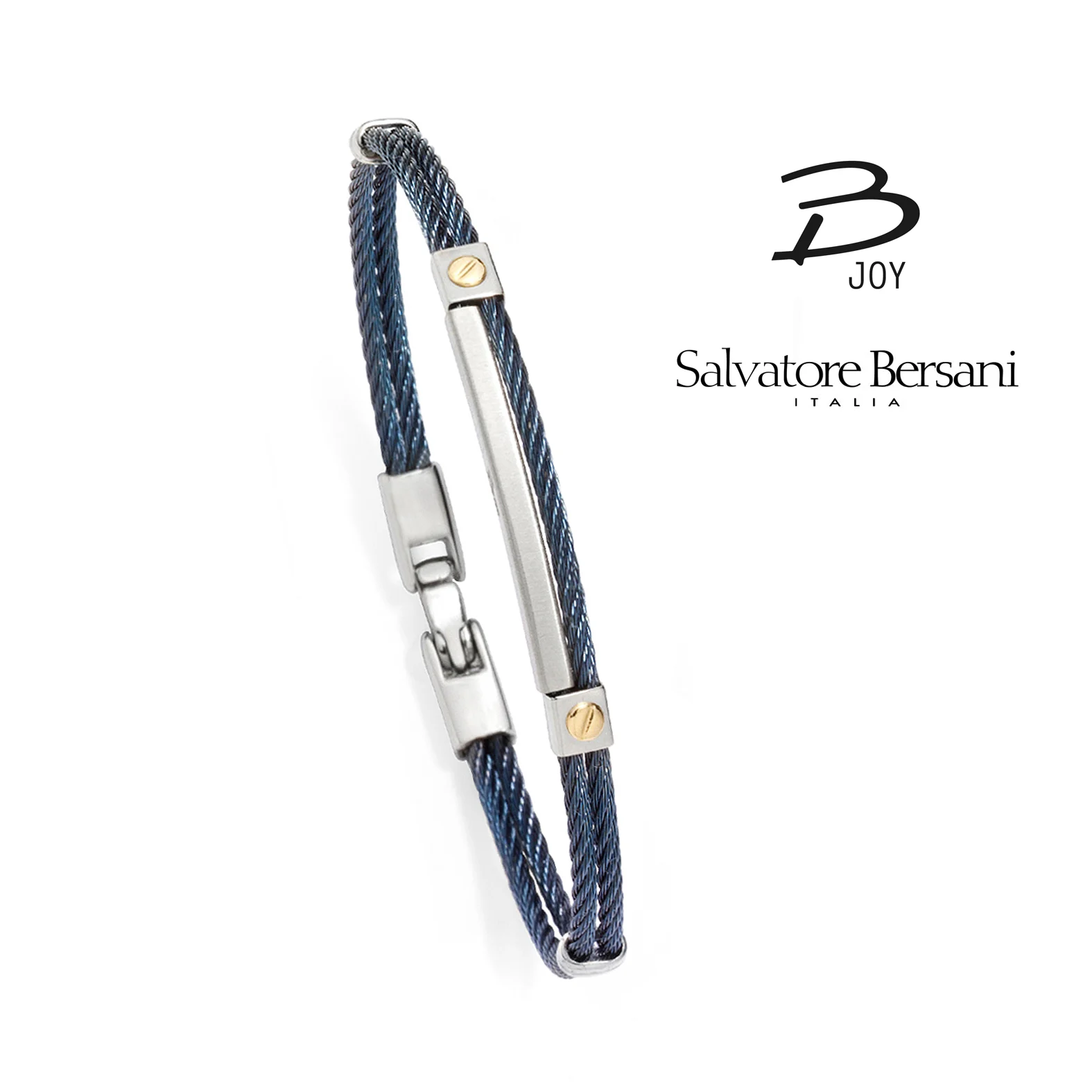 Salvatore Bersani BJoy Blue Steel Cable Bracelet