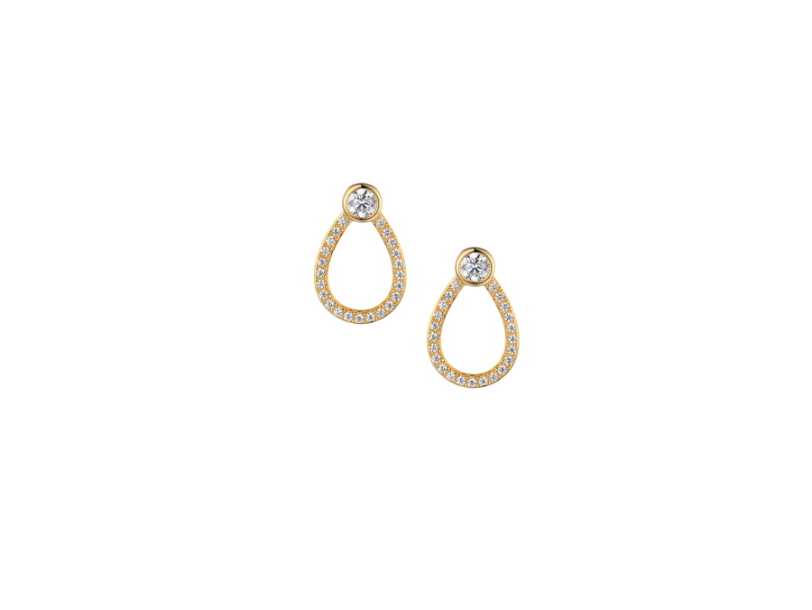 9ct Diamond Oval Earrings : 0206145