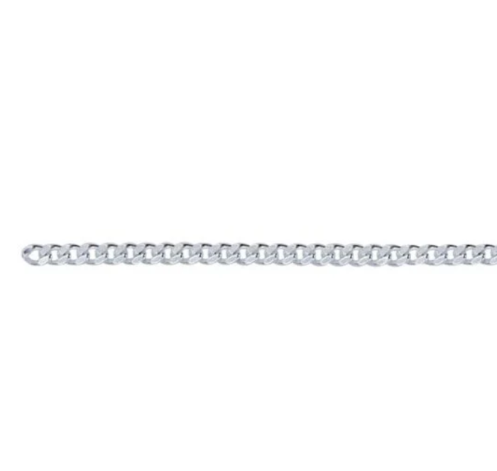 Perma Jewel - Sterling Silver Welded Forever Bracelet, Diamond Cut Curb Chain