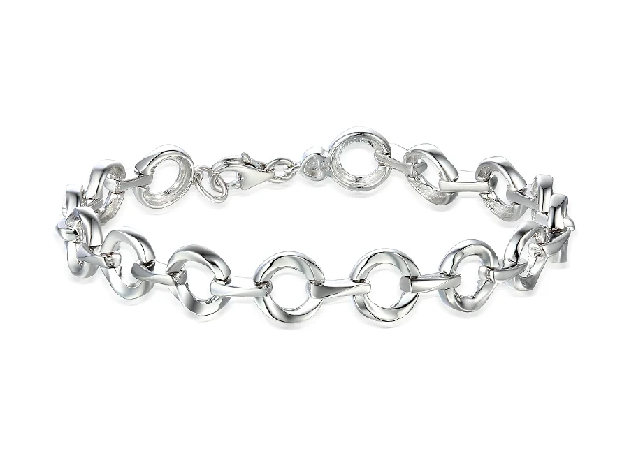 Sterling Silver Circles Link Bracelet