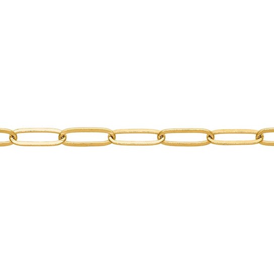 Perma Jewel - 9ct Gold Welded Forever Flat Oval Cable Chain