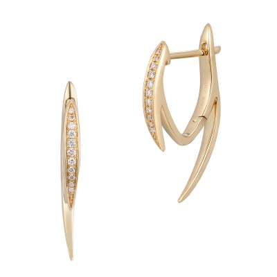 Rivoli 18ct Gold Drop Huggie Earrings