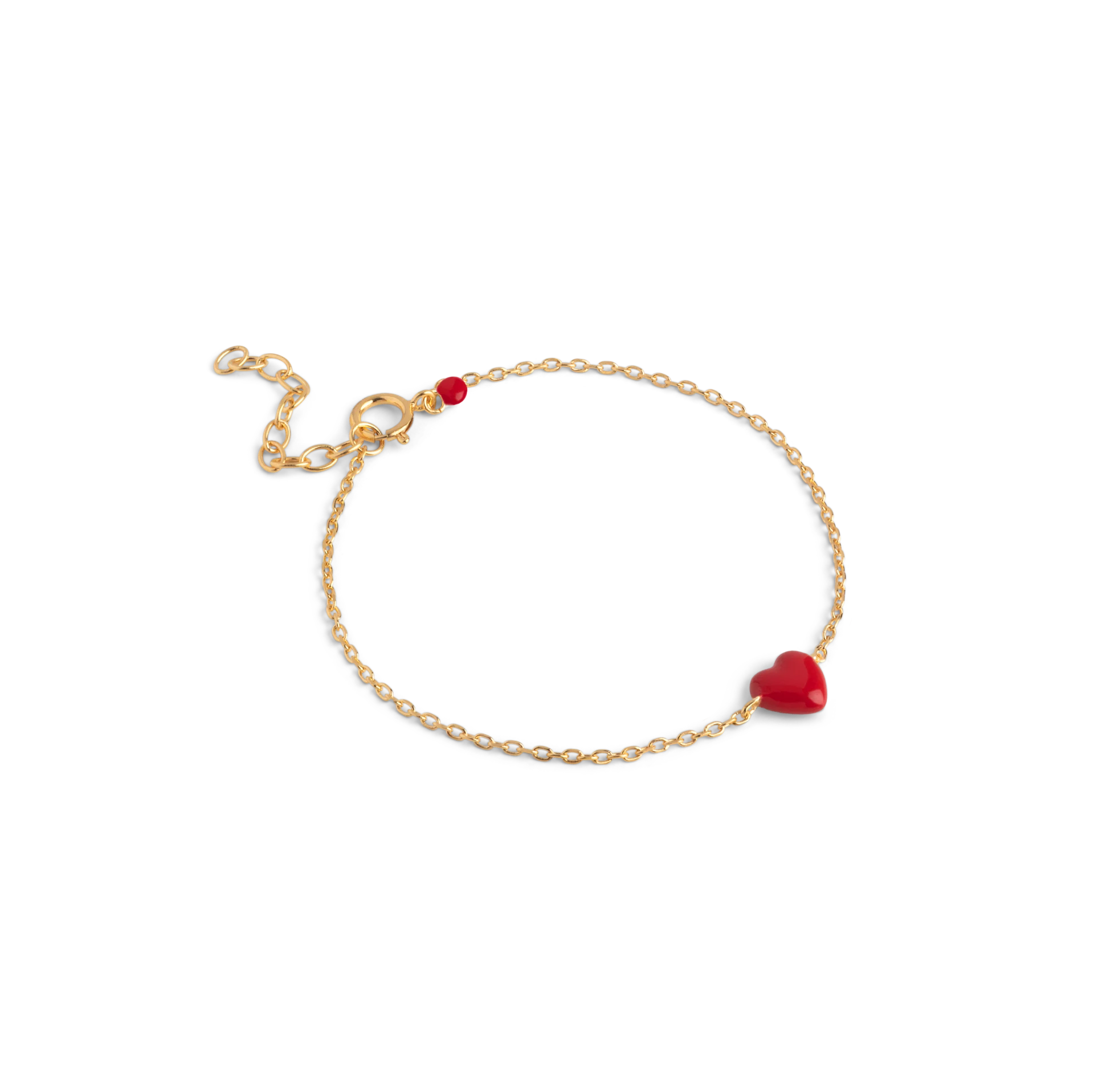 Enamel Copenhagen Amore Bracelet, Red, Gold Plated