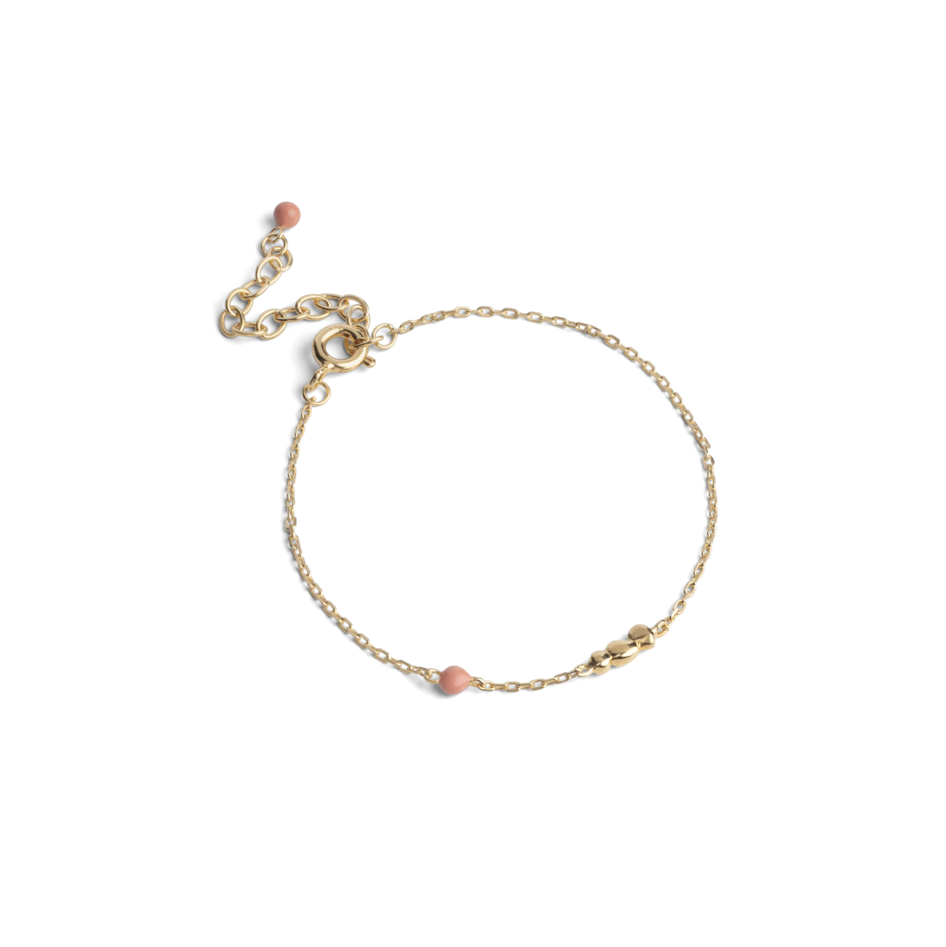 Enamel Copenhagen Nara Bracelet, Coral, Gold Plated