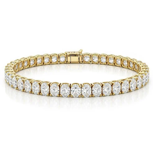 9ct Oval Cut Diamond (Lab-Grown) Tennis Bracelet, 6.00ct