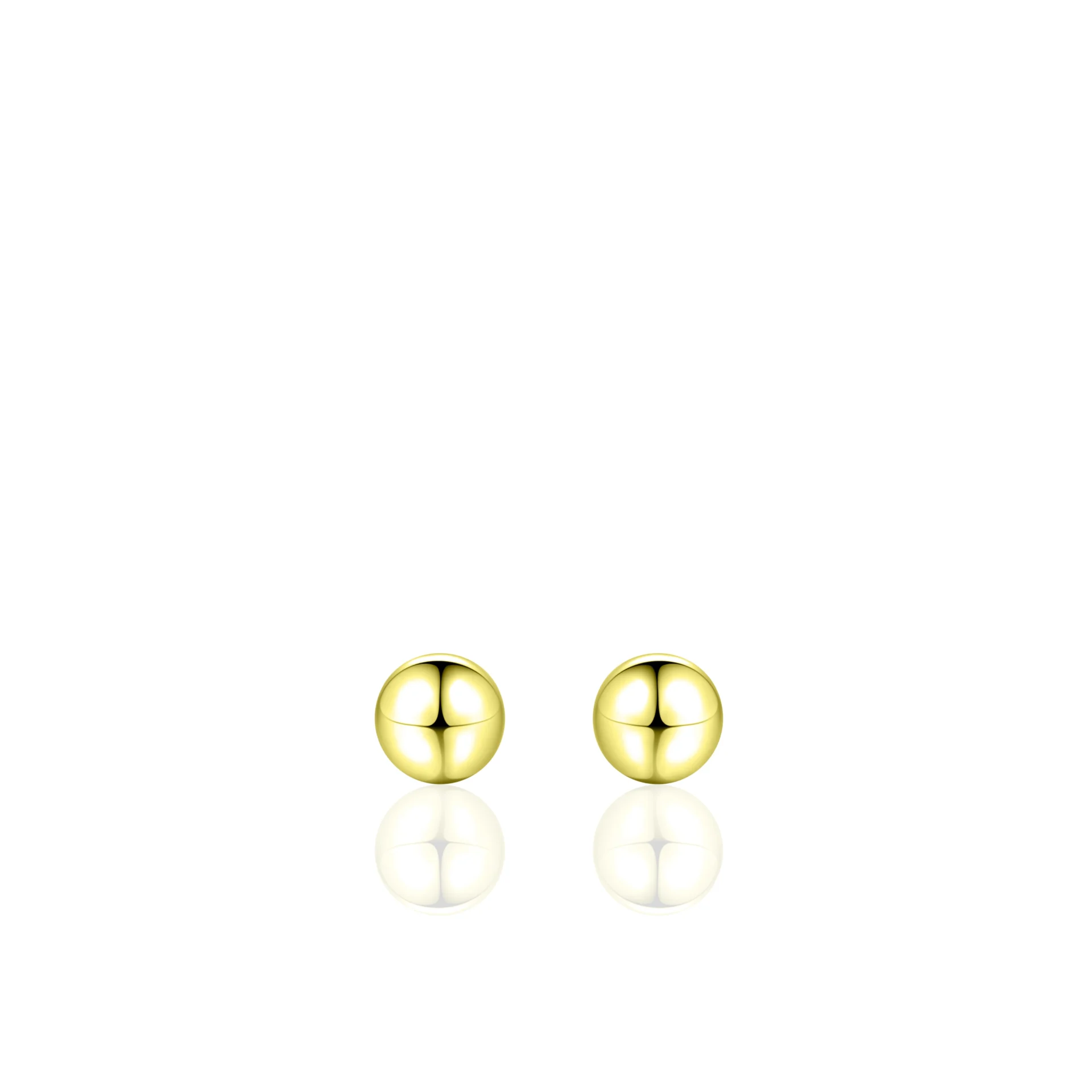 Gisser Gold Plated Silver Beaded Ear Studs 6mm