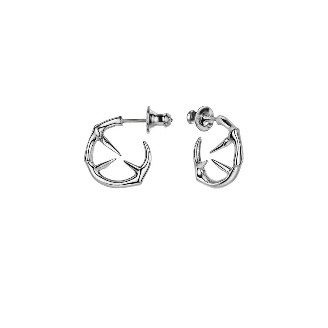 Shaun Leane Black Thorn Sterling Silver Mini Hoop Earrings