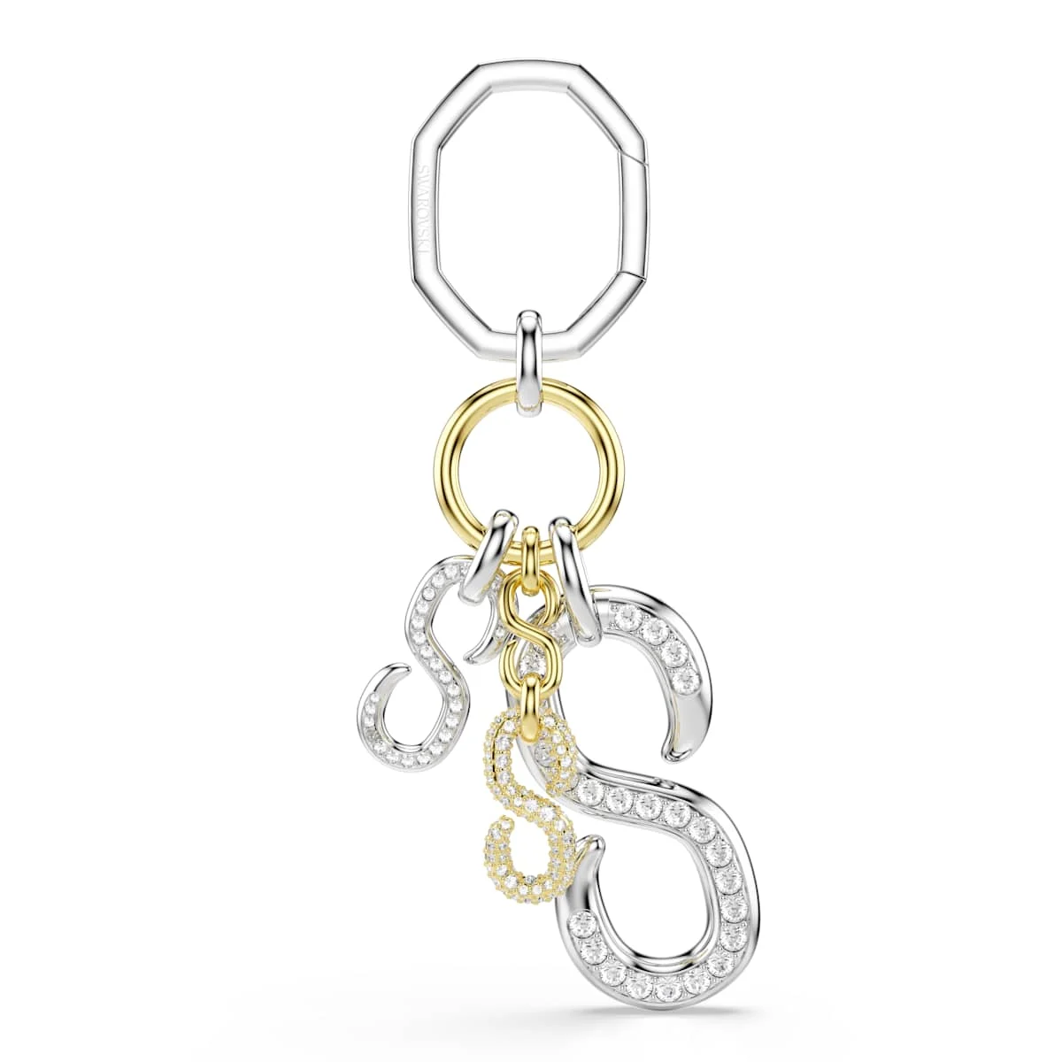 Swarovski Bag charm Round cut White Mixed metal finish