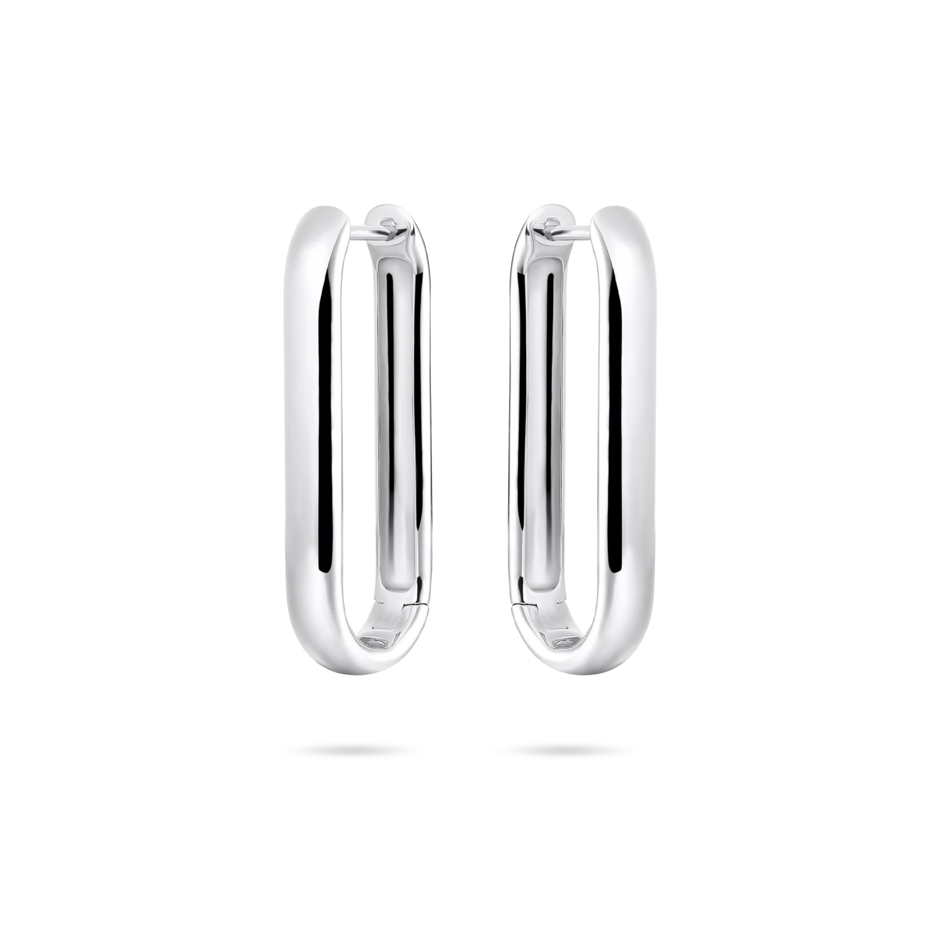 Gisser Silver Bold Maxi Long Hoop Earrings 30mm
