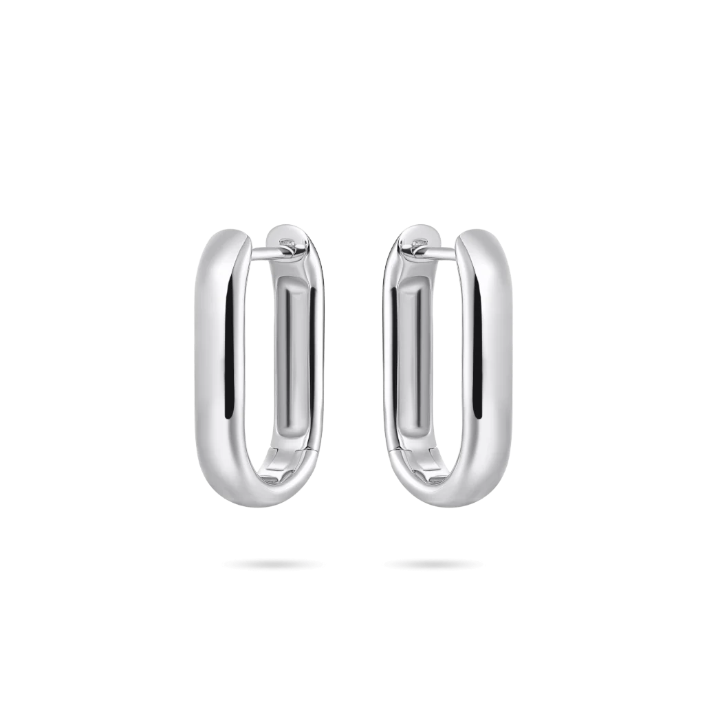 Gisser Silver Bold Maxi Long Hoop Earrings 20mm