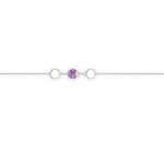 Code by Edge, Aquafiore Morse Code Letter "E" Amethyst, Sterling Silver, Bracelet : CBYB001