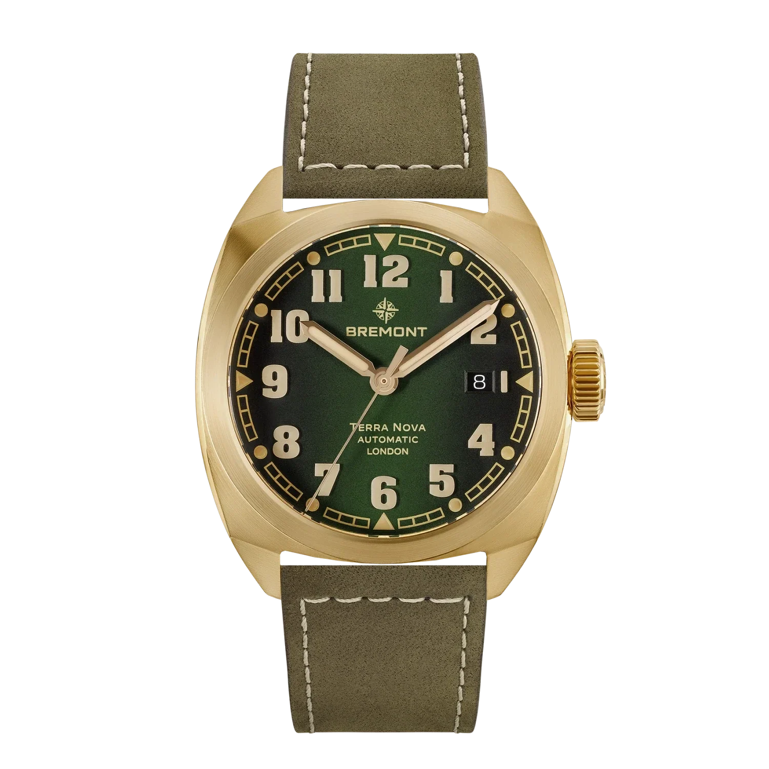 Bremont Terra Nova 40.5 Date Bronze, Green Gradient Dial, Leather Strap