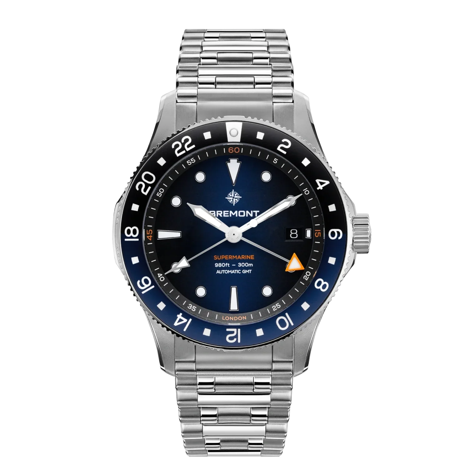 Bremont Supermarine 300M GMT, 'Glacier' Blue, Bracelet