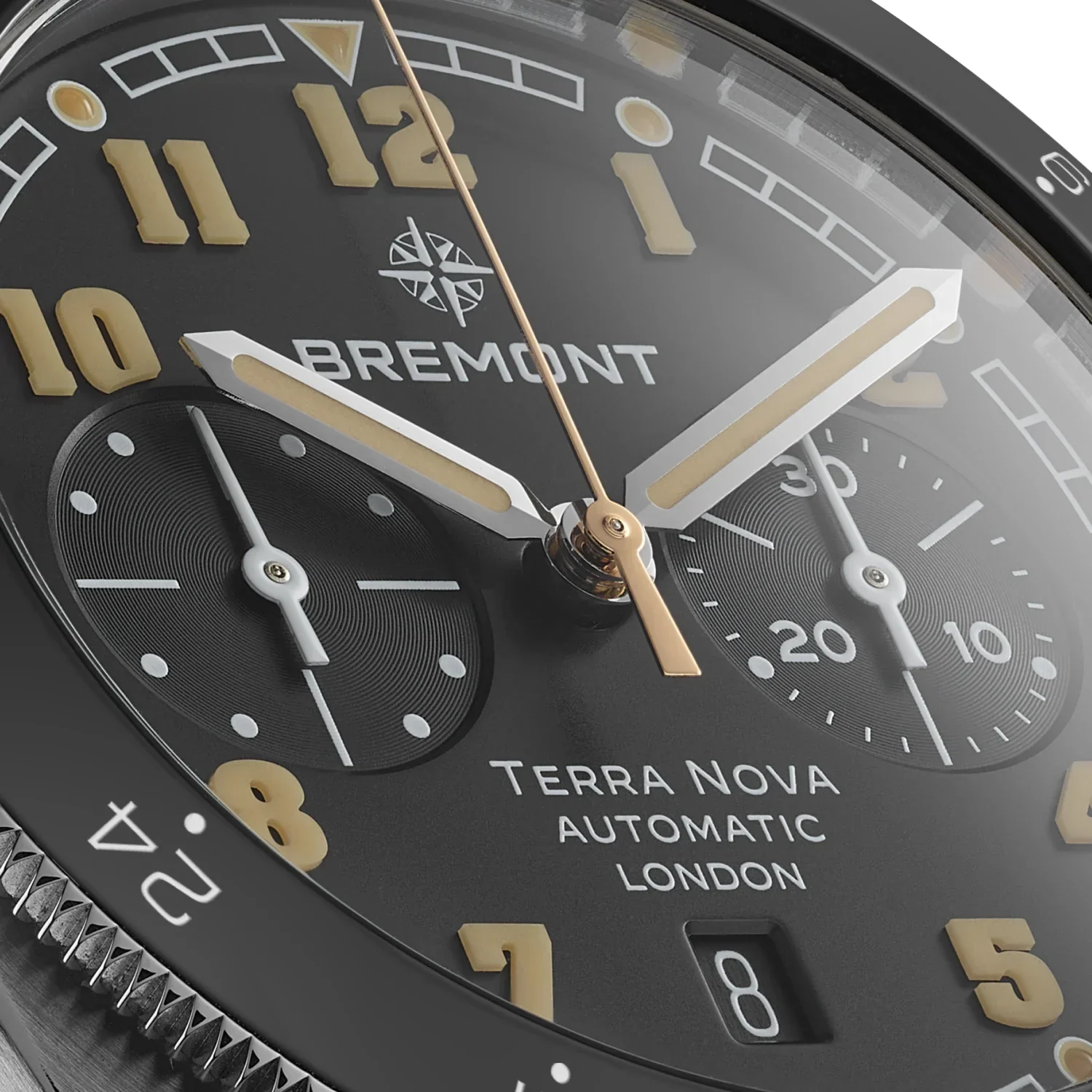 Bremont Terra Nova 42.5 Chronograph, Black Dial, Leather Strap