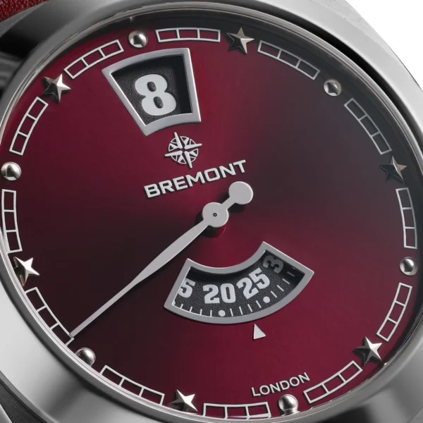 Bremont Terra Nova 35mm Jumping Hour Burgundy Leather Strap