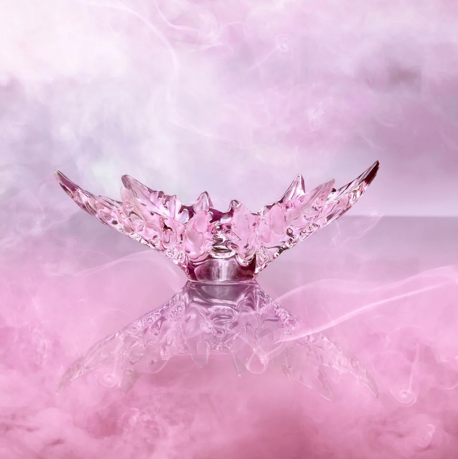 Lalique Champs Elysee Bowl, Pink Lustre