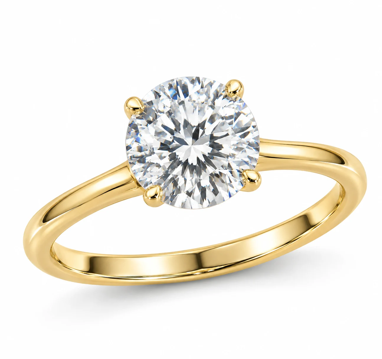 18ct Yellow Gold Diamond (Lab Grown) Solitaire Engagement Ring