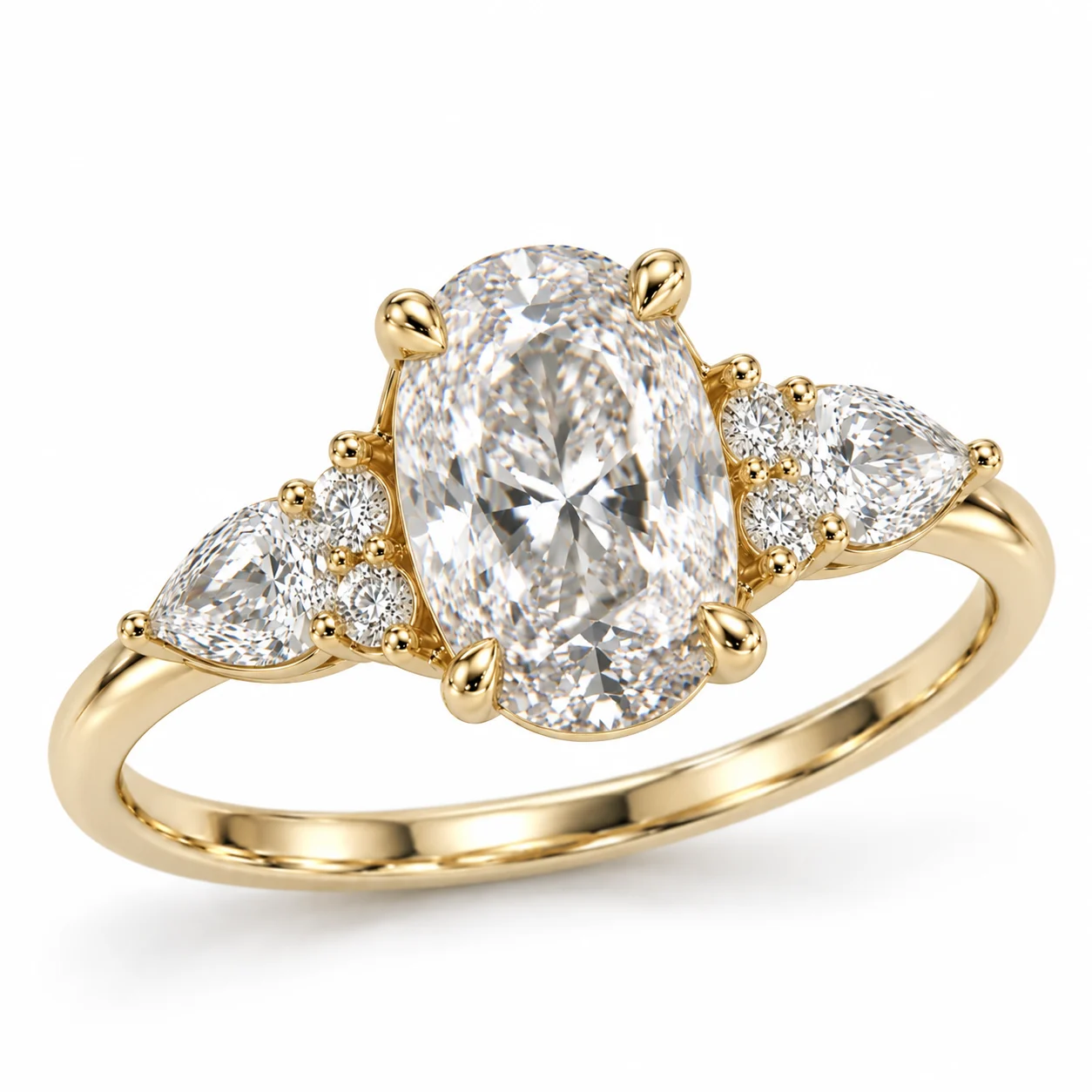 18ct Fancy Oval Cluster Diamond (Lab-Grown) Engagement Ring, 2.09ct