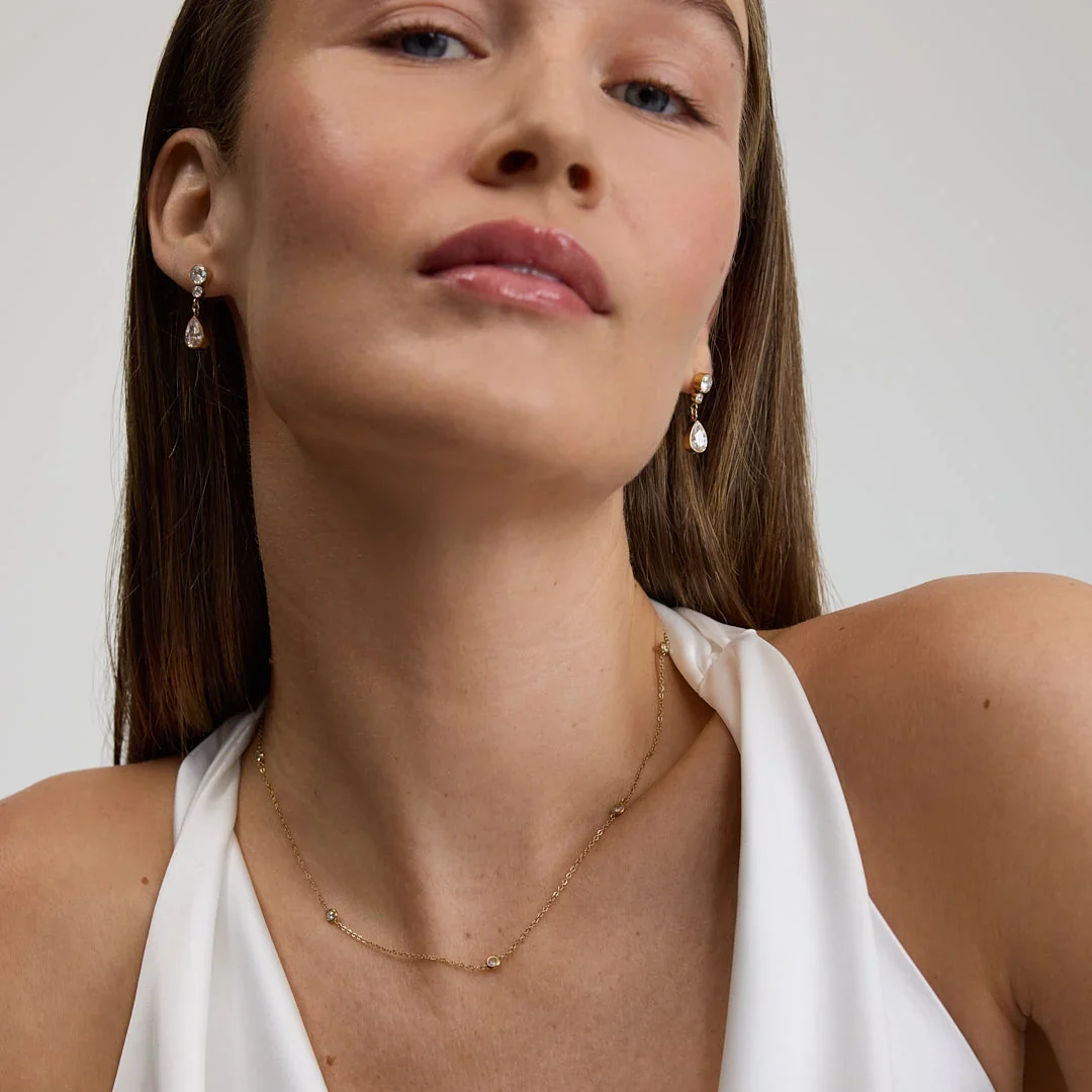 D.Louise Multi Stone Chain Necklace