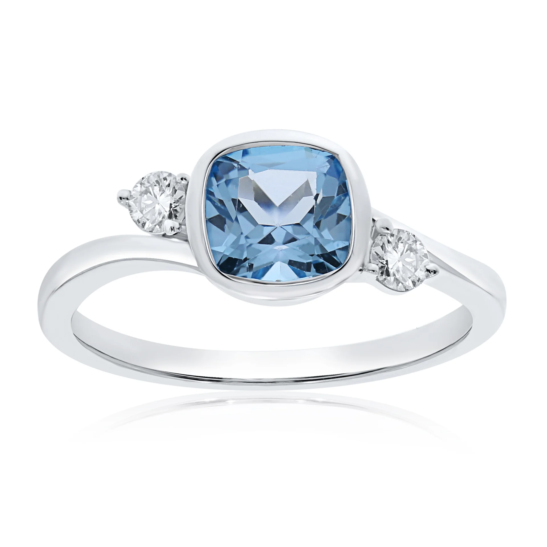 9ct Blue Topaz and Diamond Ring