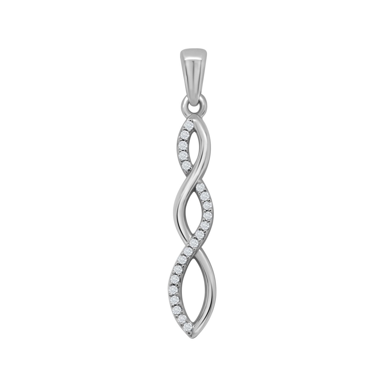 9ct Gold Diamond Twist Pendant : 0201176